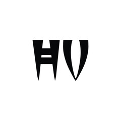 HV monogram logo design letter text name symbol monochrome logotype alphabet character simple logo