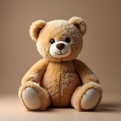 Fototapeta premium Organic Earth Tones: A Teddy Bear's Tranquil Studio Scene
