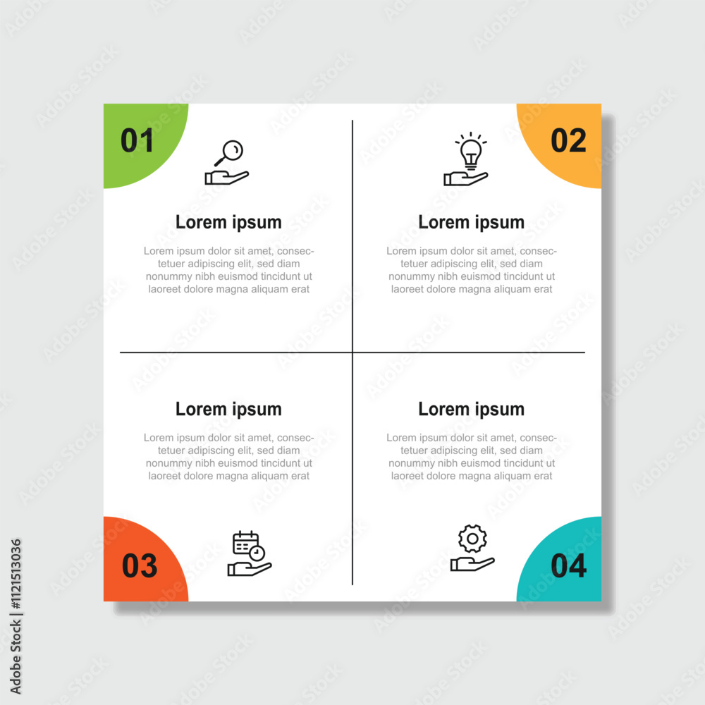 Poster Design template infographic vector element with 4 step paper style suitable for business information and web presentation