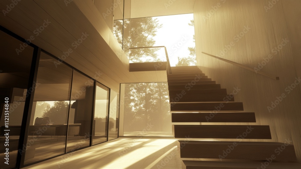 Aufkleber modern architectural design with open space and natural light