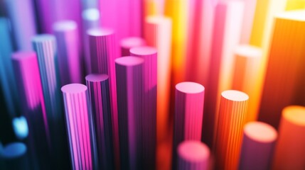 Obraz premium Colorful Abstract Vertical Lines with Soft Lighting Effects