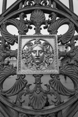 Gold colored bas relief decoration