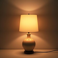 Glowing Vintage Elegance: Monochrome Top-View Lamp Background