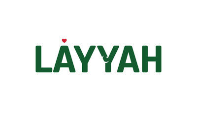 I Love Layyah, Typographic Design of I Love Layyah with a flag of PAKISTAN on a white background, Layyah city of PAKISTAN with heart, Layyah, I love Pakistan