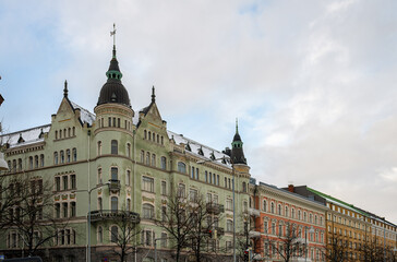 Obraz premium Historic building with ornate towers and detailed design in Helsinki, Finland