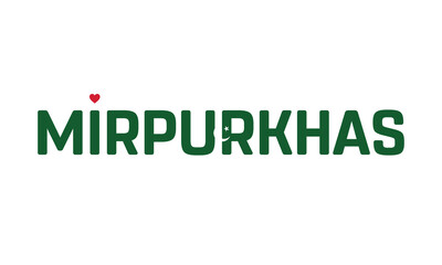 I Love Mirpurkhas, Typographic Design of I Love Mirpurkhas with a flag of PAKISTAN on a white background, Mirpurkhas city of PAKISTAN with heart, Mirpurkhas, I love Pakistan