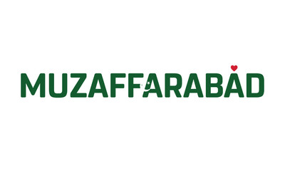 I Love Muzaffarabad, Typographic Design of I Love Muzaffarabad with a flag of PAKISTAN on a white background, Muzaffarabad city of PAKISTAN with heart, Muzaffarabad, I love Pakistan