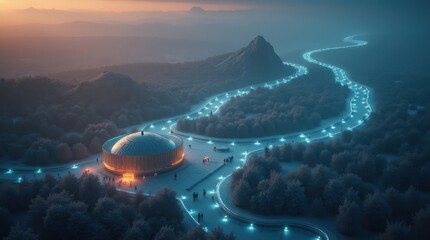 Fototapeta premium Advanced Marine Biotechnology Labs in an Underwater City