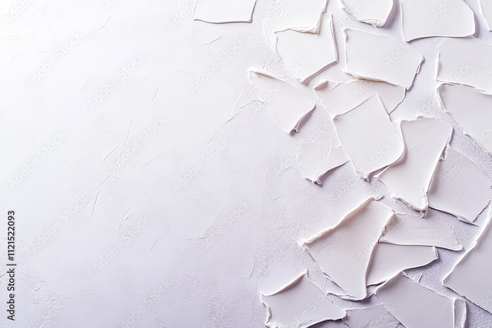 Aufkleber stunning abstract background of broken white shards on a light textured surface for creative and art