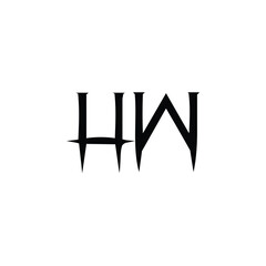 HW monogram logo design letter text name symbol monochrome logotype alphabet character simple logo