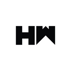 HW monogram logo design letter text name symbol monochrome logotype alphabet character simple logo