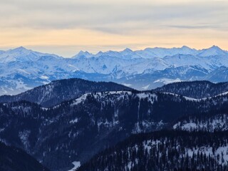 snow covered mountains