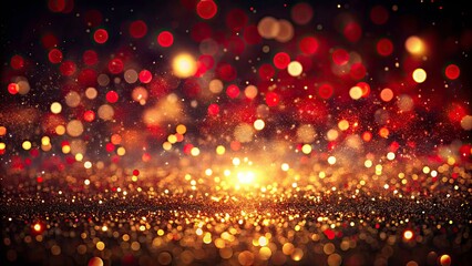 Abstract Red and Gold Bokeh Background with Particles - Stunning Drone Photography for Creative Design and Digital Art Projects
