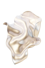 Shiny iridescent white flowing cloth, dreamy futuristic 3D render