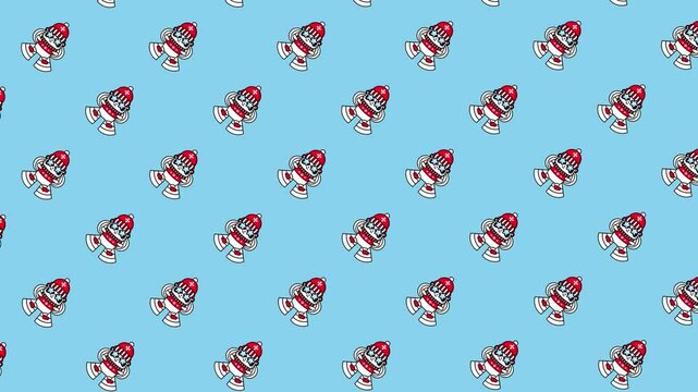 Winter Animated Loop Background with Kawaii Pandas