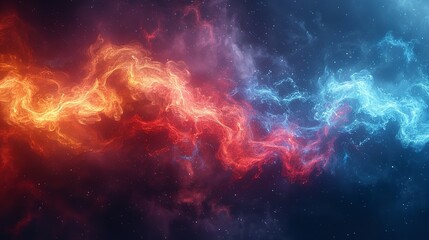 Vibrant abstract flow of colors cascading in a rhythmic pattern against a black background, Ai Generative.