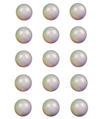 Collection of 3D Iridescent Pearl Spheres