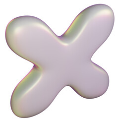 3D Aesthetic Iridescent Butterfly X Cross Shape