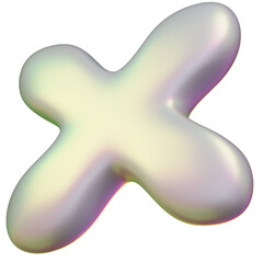 3D Aesthetic Iridescent Butterfly X Cross Shape