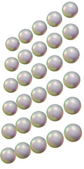 Collection of 3D Iridescent Pearl Spheres