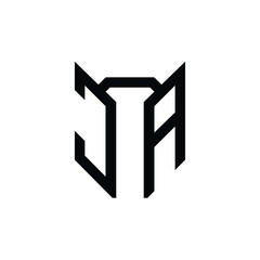 JA monogram logo design letter text name symbol monochrome logotype alphabet character simple logo