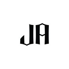 JA monogram logo design letter text name symbol monochrome logotype alphabet character simple logo