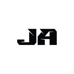JA monogram logo design letter text name symbol monochrome logotype alphabet character simple logo