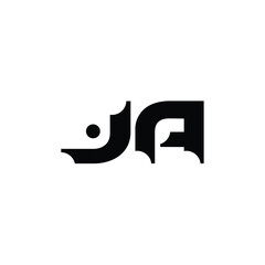 JA monogram logo design letter text name symbol monochrome logotype alphabet character simple logo
