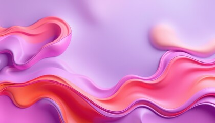 Abstract Pink and Orange Fluid Wave Design