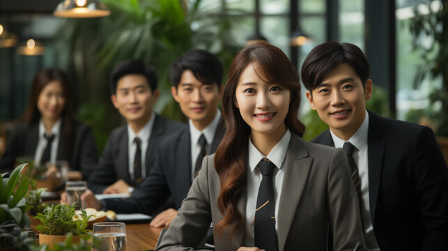 young Chinese business team, concept teamwork