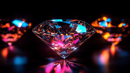 diamond on black background