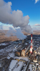 smoke from the pipe of a thermal power plant