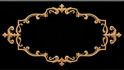 Nice black background with a subject in the form of a decorative golden frame