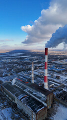 smoke from the pipe of a thermal power plant