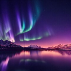 aurora over the lake