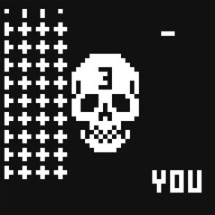 Human skull pixel art icon, abstract background vector illustration, game assets, sprite, design stickers, logo, mobile app, embroidery. 