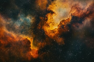 A Cosmic Nebula with Stars and Gaseous Clouds