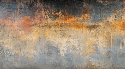 Obraz premium Rugged concrete wall texture with dark grunge accents, creating a raw and industrial design background