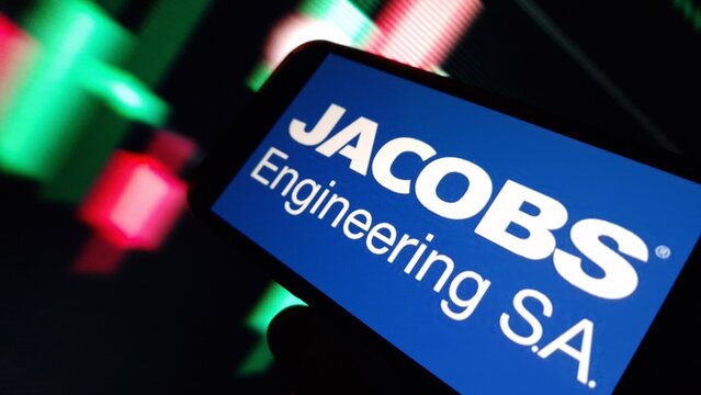 Konskie, Poland - December 03, 2024: Jacobs Engineering company logo displayed on mobile phone