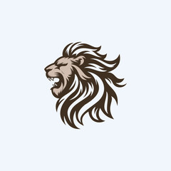 Stylized lion head logo template, lion head logo design