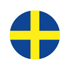 Obraz premium A circular logo of the Swedish flag on a white background