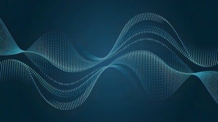 Fototapeta premium Abstract Illustration of Binary Code Waves in a Futuristic Digital Art Composition