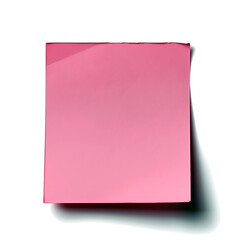 Blank Sticky Pink Paper Note with Shadow on White Background &ndash; Perfect for Stationery, Productivity Concepts, Office Branding, Stationery, E-commerce, Ads, Blogs, Social Media, Presentations