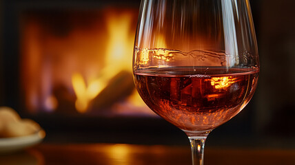 glass of red wine on the table