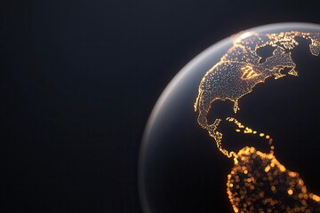 3D-rendered global network of fintech companies, technology-driven investment innovation