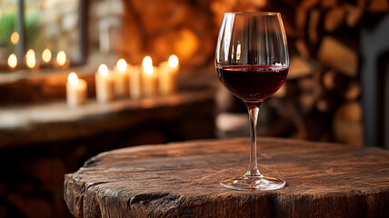 glass of red wine in a restaurant