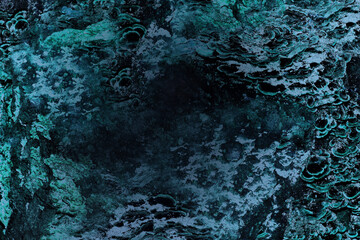 深く暗い黒と藍色調のコーラルテクスチャー入りの洞窟イメージ