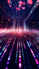 Obraz premium Dynamic Digital Art: Futuristic Data Stream Visualization