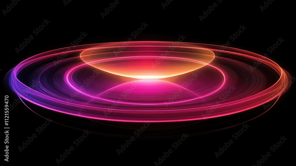 Poster a glowing pulse of light expanding outward in concentric circles, representing the rapid propagation