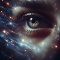 Ethereal Dreams A slow motion shot of a person's eyes or face ca